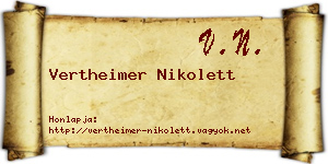 Vertheimer Nikolett névjegykártya