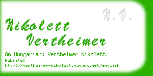 nikolett vertheimer business card
